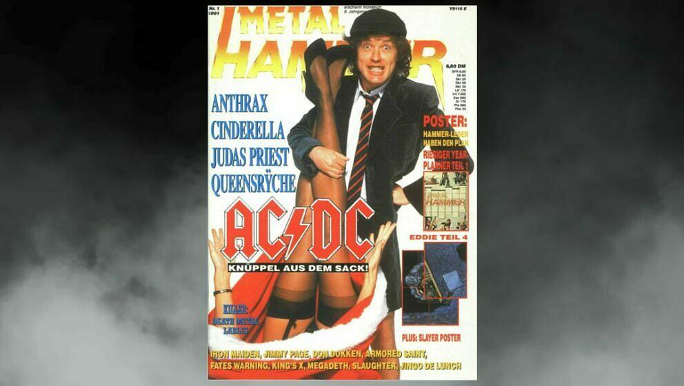 AC/DC auf dem Cover im Januar 1991