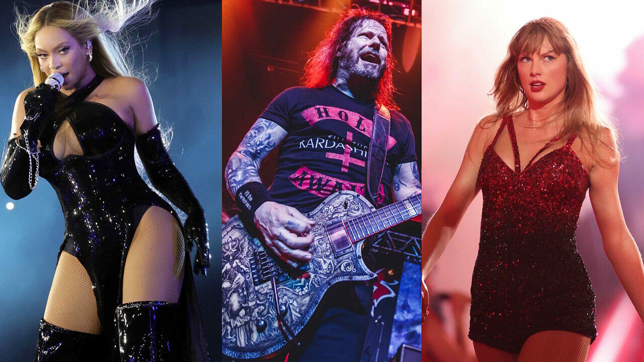 Slayer- und Exodus-Gitarrist Gary Holt kann Taylor Swift (r.) etwas abgewinnen, Beyoncé (l.) allerdings nicht wirklich